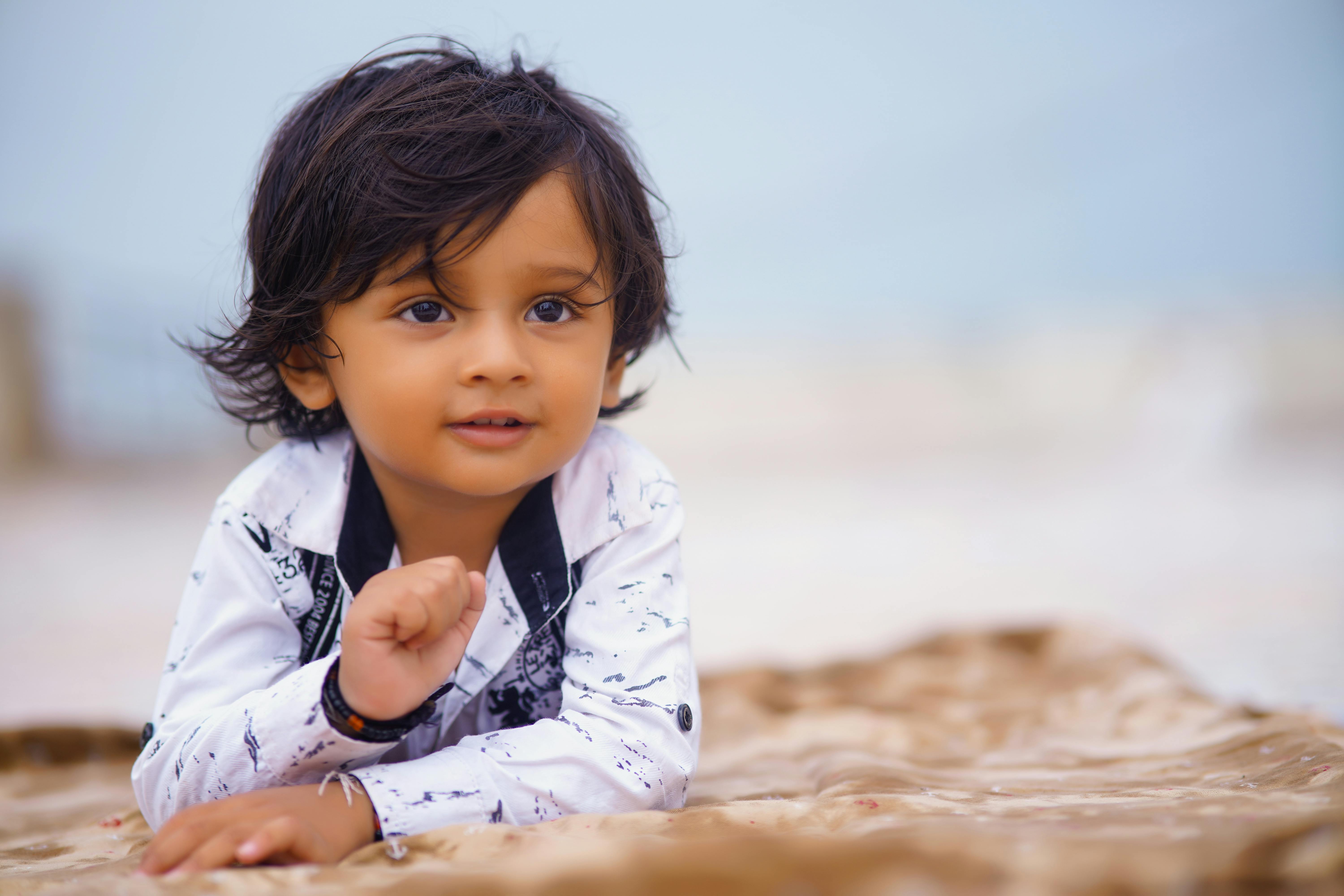 Young child looking at the camera