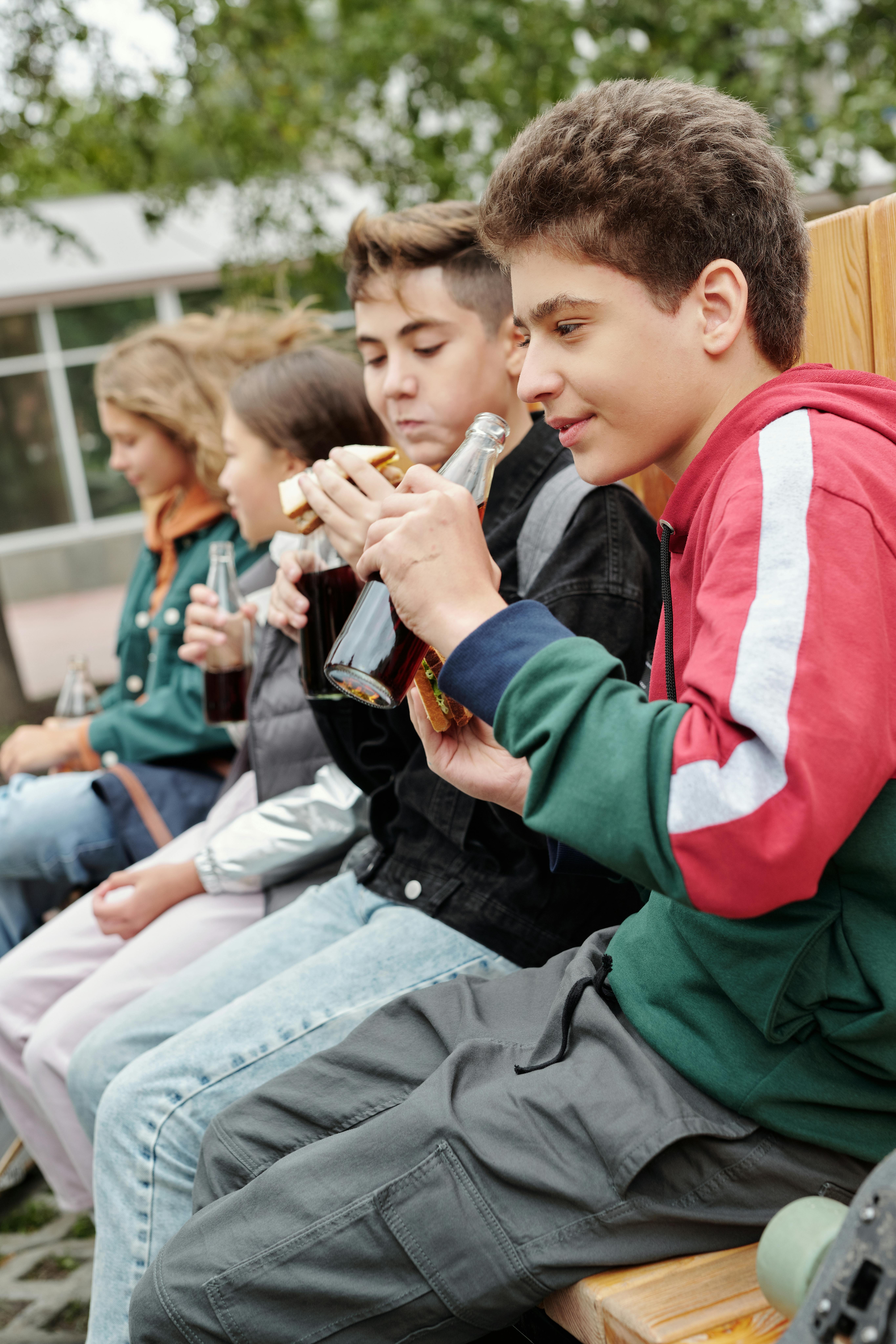 Kids together outdoors