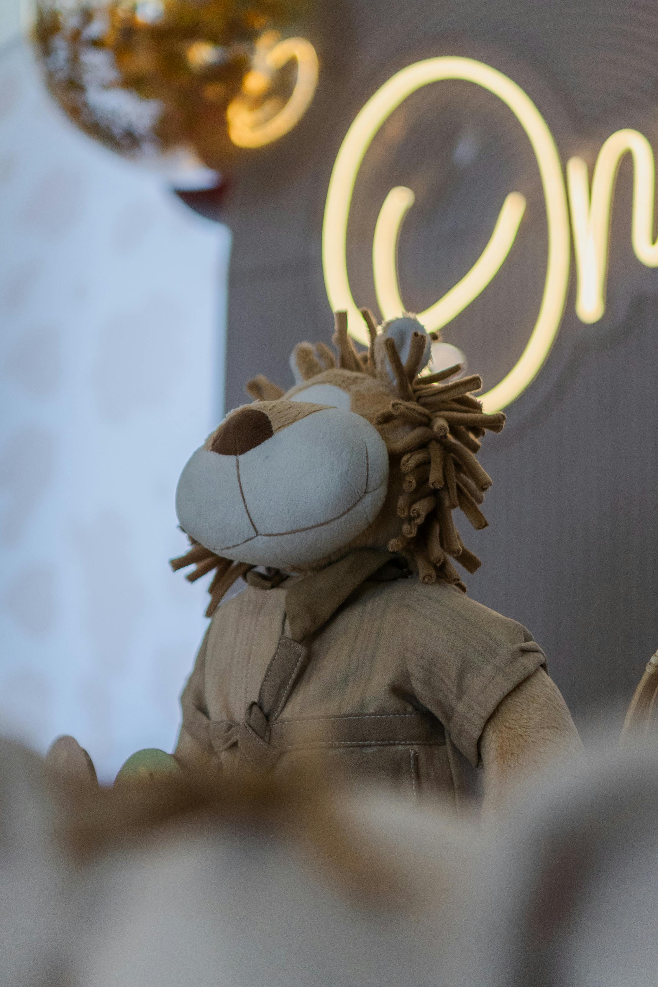 Stuffed lion toy — comfort item for children